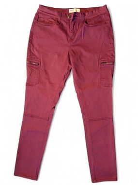 Mudd Burgundy Skinny Cargo Pants Utility Stretch Jeans Size 11